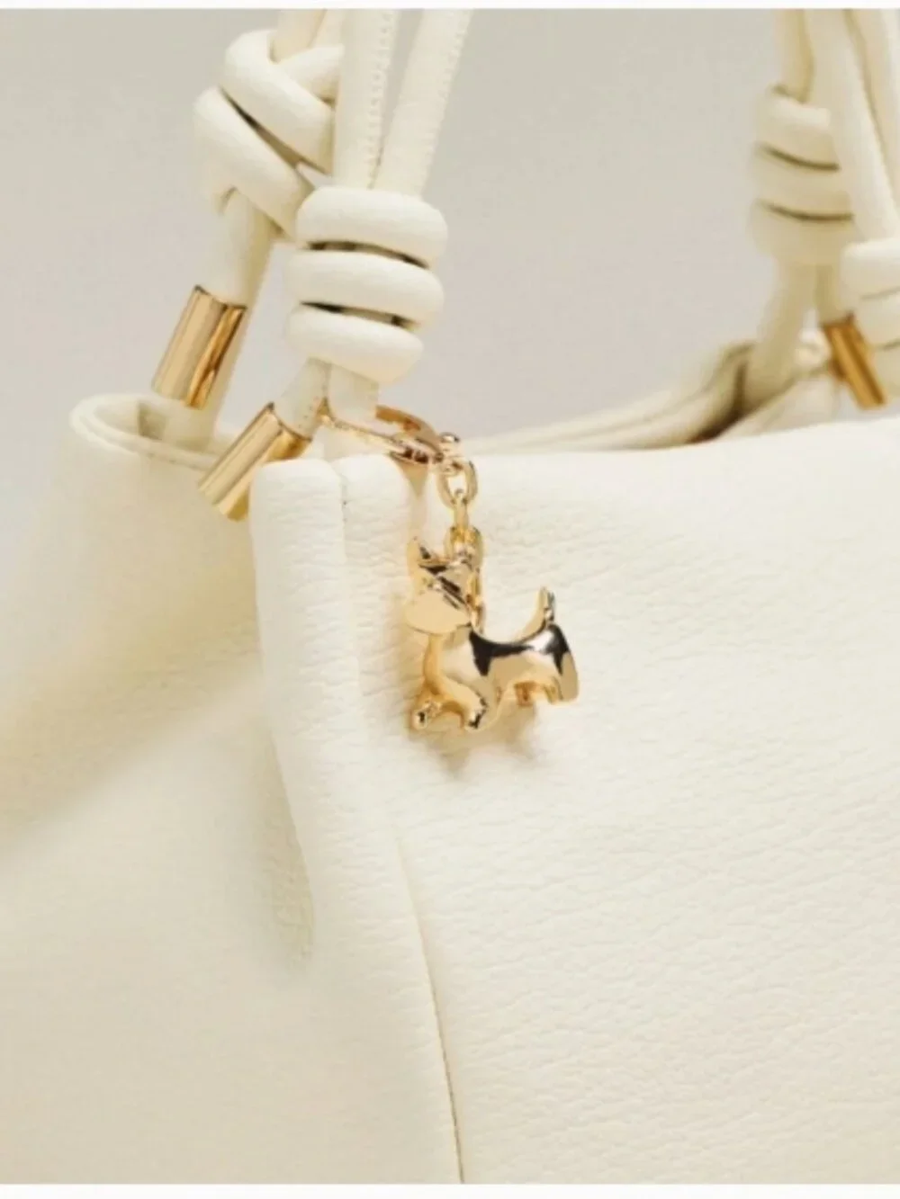 NWT Anthropologie Gold Dog Keychain Metal Gem Bag Charm Terrier Schnauzer